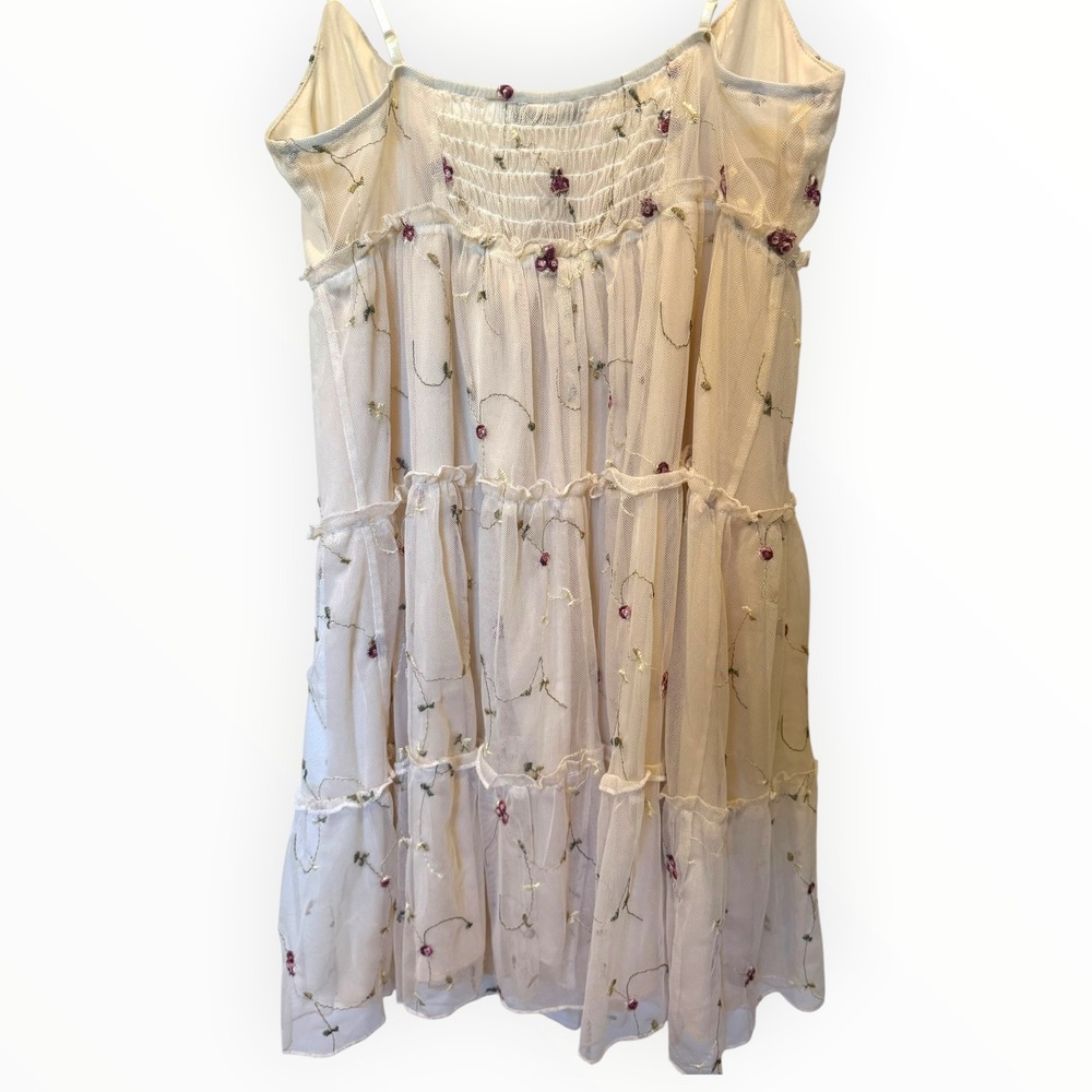 Romantic cottage core embroidered tiered dress - Picture 3 of 6